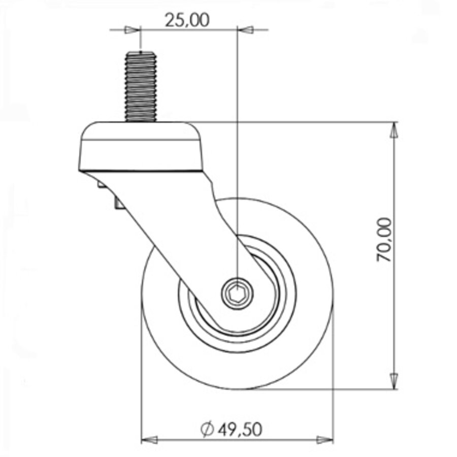 Alu Polish wiel 50mm bout M8x35-2