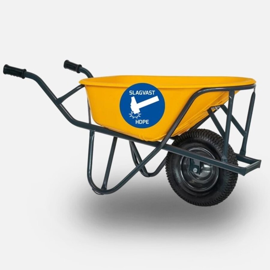 HUMMER PRO kruiwagen 90 liter HDPE geel-1
