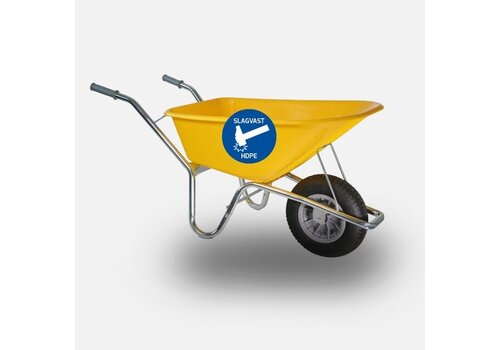 HUMMER kruiwagen 100 liter HDPE geel 