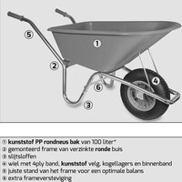 thumb-HUMMER kruiwagen 100 liter rose-2