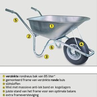 thumb-HUMMER kruiwagen verzinkt 85 liter anti-lek wiel-2