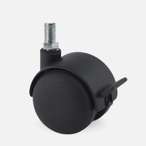 PP wiel 50mm bout M10x15 met rem 