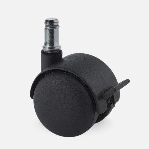 PP wiel 50mm stift 11mm met rem 