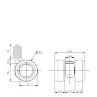 thumb-PATPLOW limited black softwiel 39mm plug vierkant 16mm-2