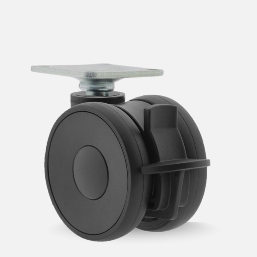 PAPU LOW wiel 50mm plaat 42x42mm met rem-1