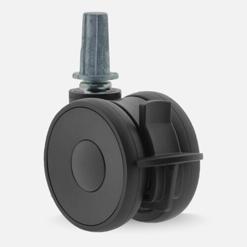 PAPU LOW wiel 50mm plug rond staal 13mm met rem 