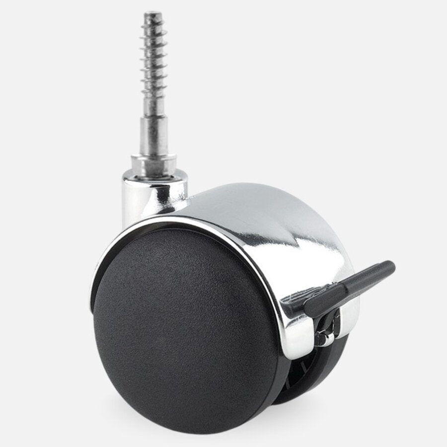 PP chrome wiel 50mm schroef 7x42 met rem-1