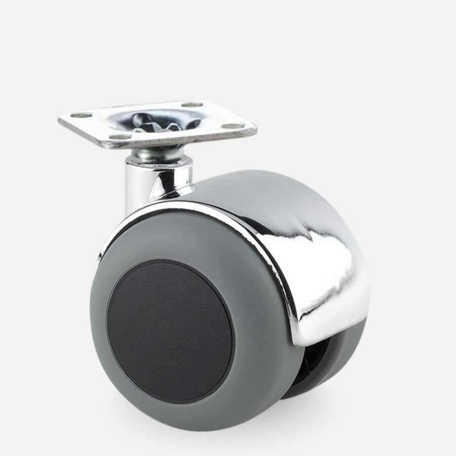 PPTP chrome wiel 50mm plaat 30x30mm-1