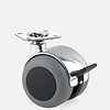 PPTP chrome wiel 50mm plaat 38x38mm met rem