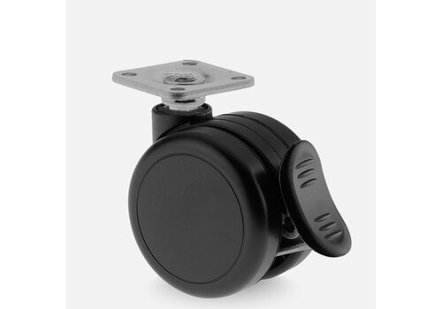 PAROL wiel 65mm plaat 38x38mm met rem  PAROL wiel 65mm plaat 38x38mm met rem