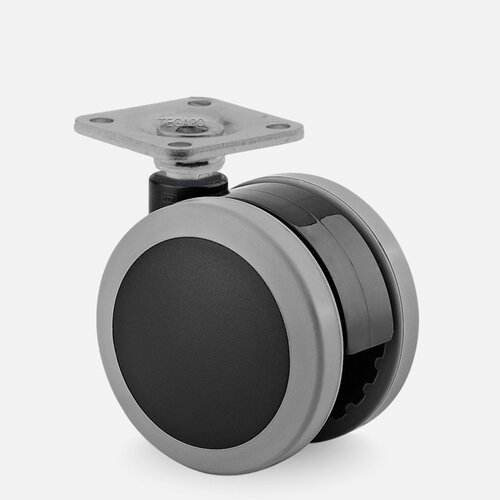 PAPU black wiel 75mm plaat 42x42mm 