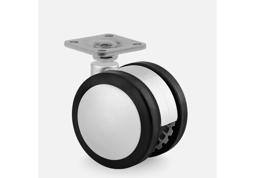 PAPU silver wiel 75mm plaat 38x38mm 