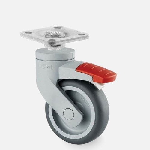 SYTP wiel 75mm plaat 42x42mm met rem 