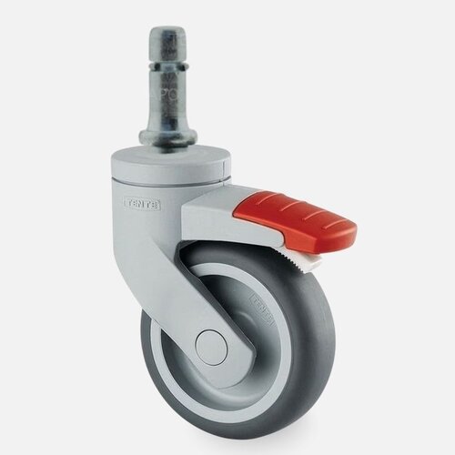 SYTP wiel 75mm stift 9mm met rem 