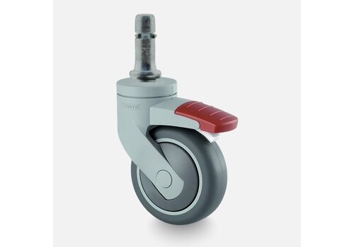 SYTP afdekkap wiel 75mm stift 10mm met rem 