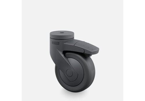 SYTP zwart afdekkap wiel 75mm met rem  SYTP zwart afdekkap wiel 75mm met rem