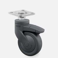 thumb-SYTP zwart afdekkap wiel 75mm plaat 38x38mm met rem-1