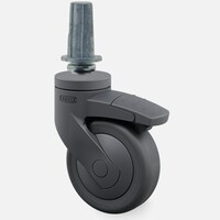 thumb-SYTP zwart afdekkap wiel 75mm plug rond staal 13mm met rem-1