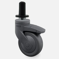 thumb-SYTP zwart afdekkap wiel 75mm plug rond kunststof 13mm met rem-1