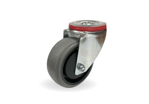 Livellö zwenkwiel elastisch rubber 80 2KO boutgat 