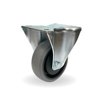 EdelRader bokwiel elastisch rubber grijs 100mm 2KO plaat