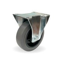 EdelRäder bokwiel elastisch rubber grijs 160mm 2KO plaat