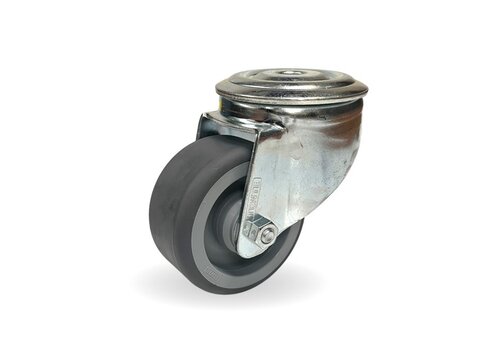 Zwenkwiel nylon 3NOP grijs 80mm boutgat 