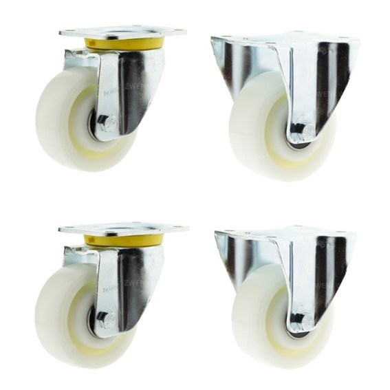 Set zwenkwielen – Polyurethaan 125mm, 1,5 ton