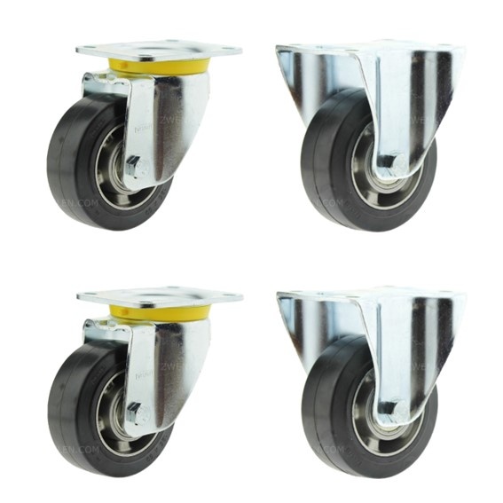 Set zwenkwielen – Polyurethaan 125mm, 1,5 ton