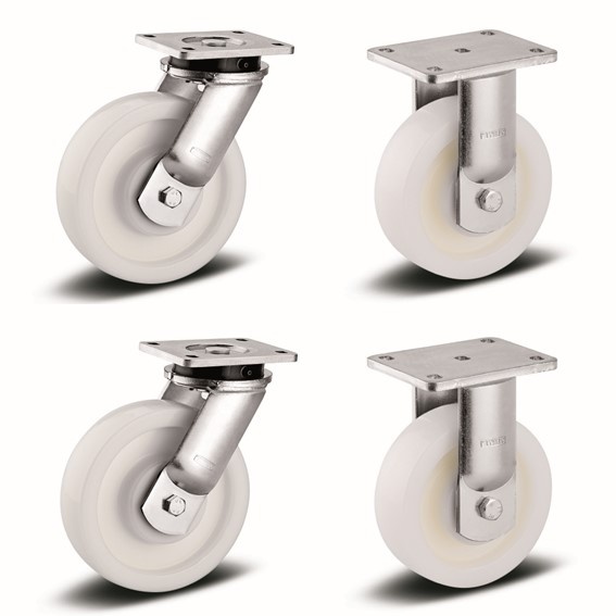 Set zwenkwielen – Polyurethaan 125mm, 1,5 ton