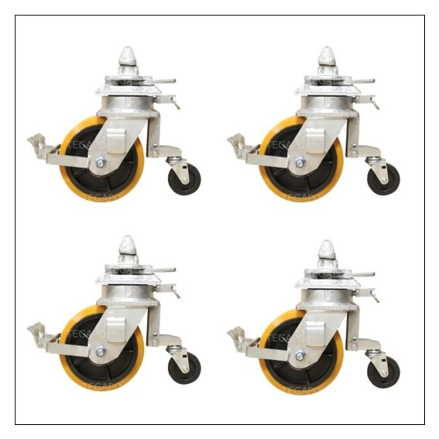 Set van 4 stuks zeecontainer wiel 9000 kg met ISO twistlock-1