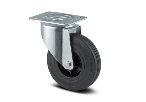 TENTE Zwenkwiel rubber 80 3KO plaat 