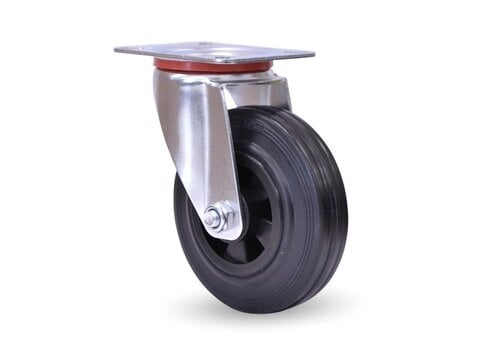 EdelRader zwenkwiel rubber 100mm 2KO plaat 