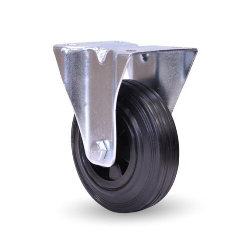 Livellö bokwiel rubber 125 2KO plaat 