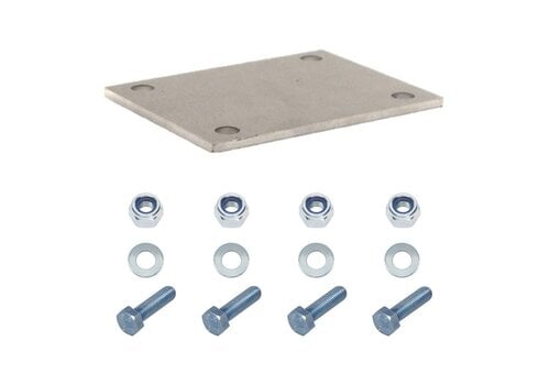 Lasschetsplaat staal met M8x25 bevestigingsset 