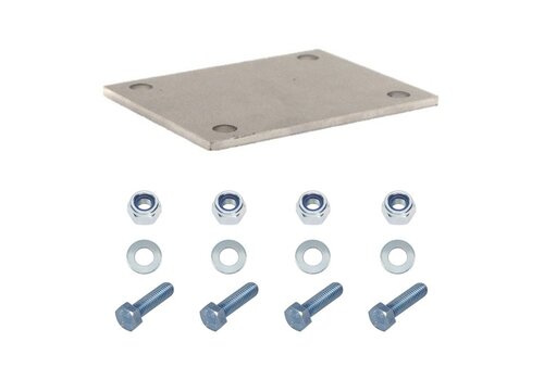 Lasschetsplaat staal met M10x25 bevestigingsset 