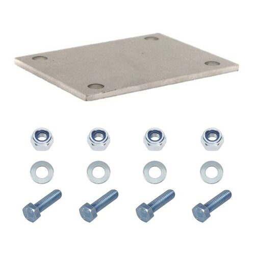 Lasschetsplaat staal met M10x25 bevestigingsset 