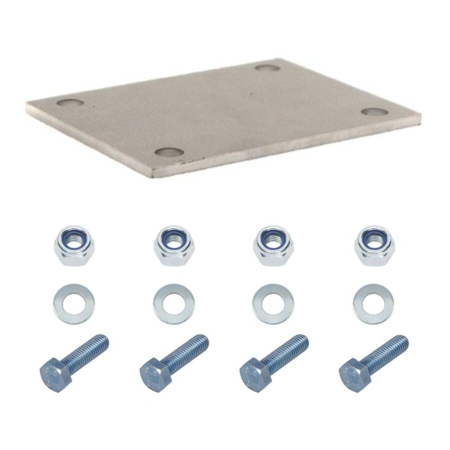 Lasschetsplaat staal met M10x25 bevestigingsset-1