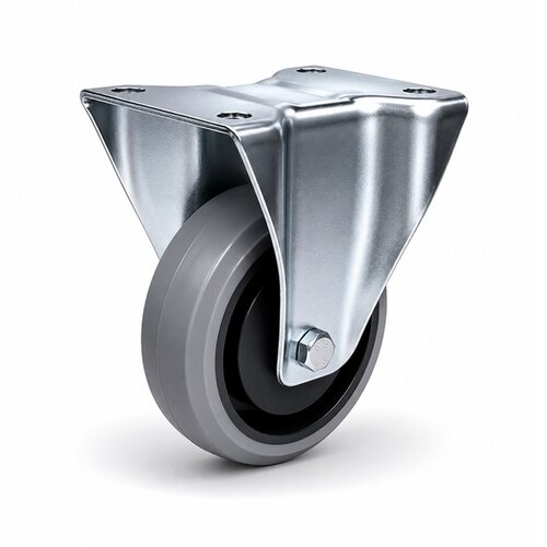 EdelRader bokwiel grijs rubber 80mm 2KO plaatbevestiging 