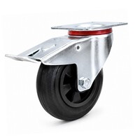 thumb-EdelRader zwenkwiel rubber 100mm 2KO plaat met rem-1