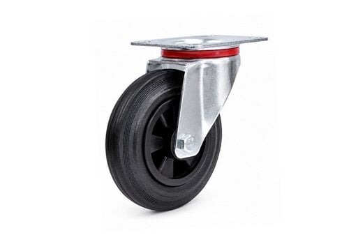 EdelRader zwenkwiel rubber 125mm 2KO plaat 