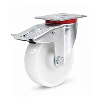 EdelRader zwenkwiel nylon 80mm 2NO plaat met rem