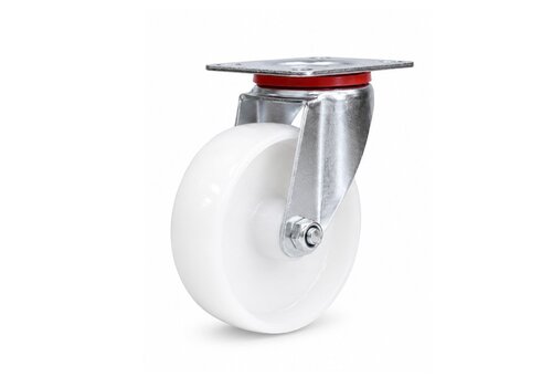 EdelRader zwenkwiel nylon 100mm 2NO plaat 
