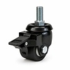 Zwenkwiel 50mm 5PO zwart zwaarlast M16 schroefdraad met rem