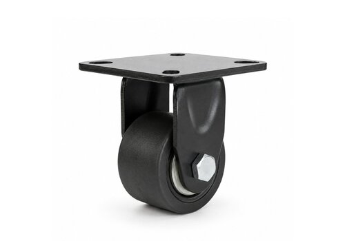 Bokwiel 50mm 5PO zwart zwaarlast plaatbevestiging 