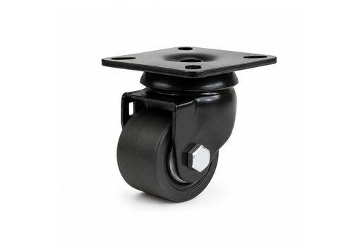 Zwenkwiel 50mm 5PO zwart zwaarlast plaatbevestiging 