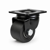Zwenkwiel 75mm 5PO zwart zwaarlast plaatbevestiging