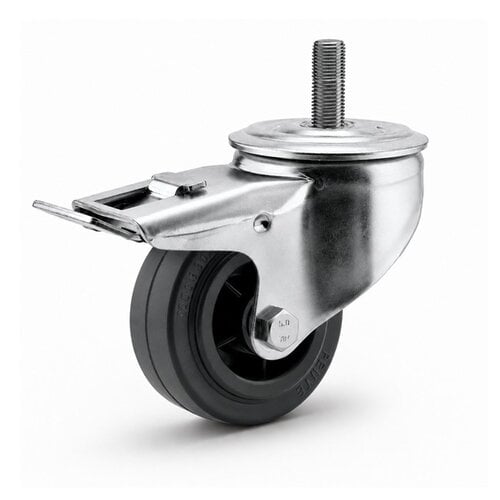 Zwenkwiel rubber 125 3KO M8x50mm met rem 