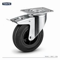 thumb-TENTE Zwenkwiel rubber 80 3KO plaat met rem-1