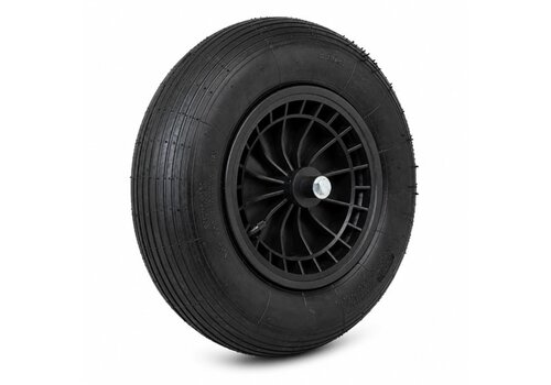Kruiwagenwiel luchtband met as 125mm 